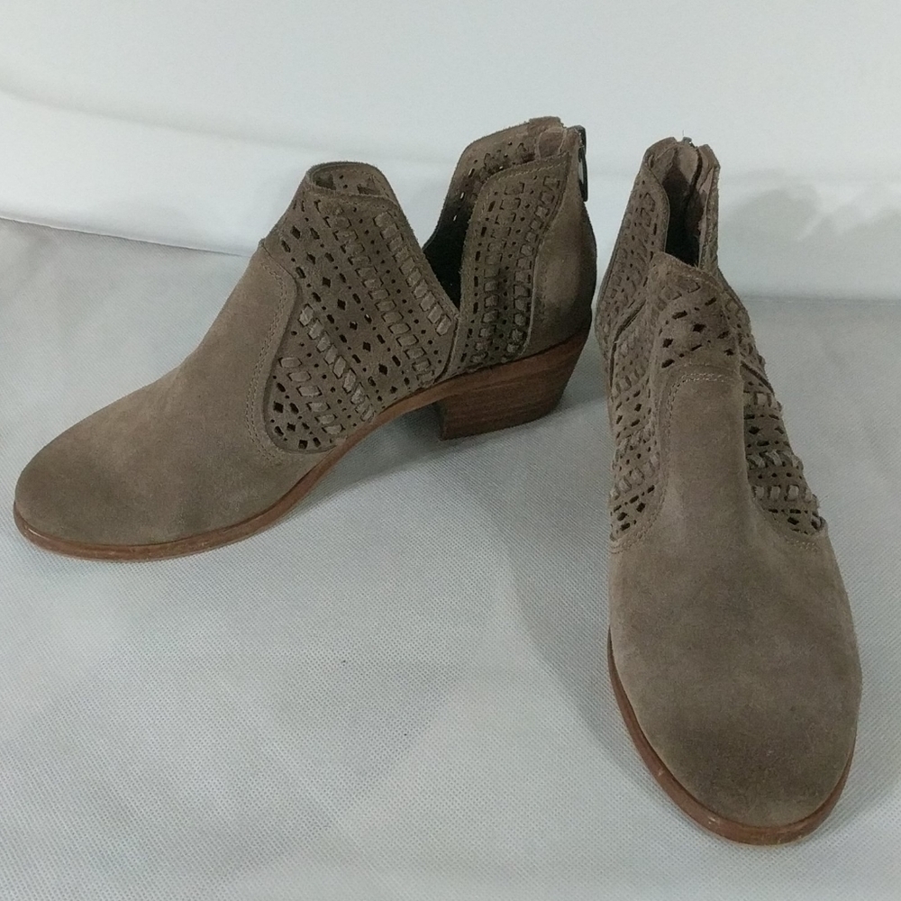 Vince Camuto Tan Suede Cut Out Booties - Size 6.5